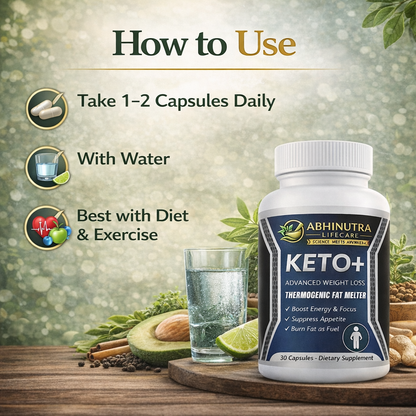 KETO+ Advanced Weight Loss Capsules | Thermogenic Fat Burner | Energy & Appetite Control